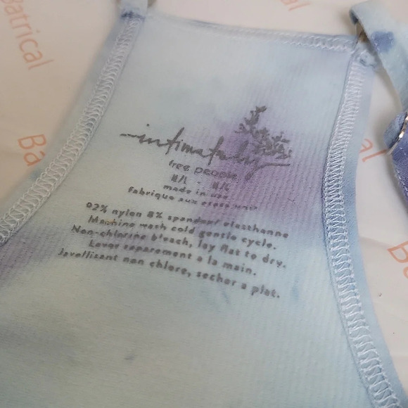 Free People Intimately Seamless Ribbed Cami Bodysuit Custom Tulip Tie Dye - Picture 3 of 3